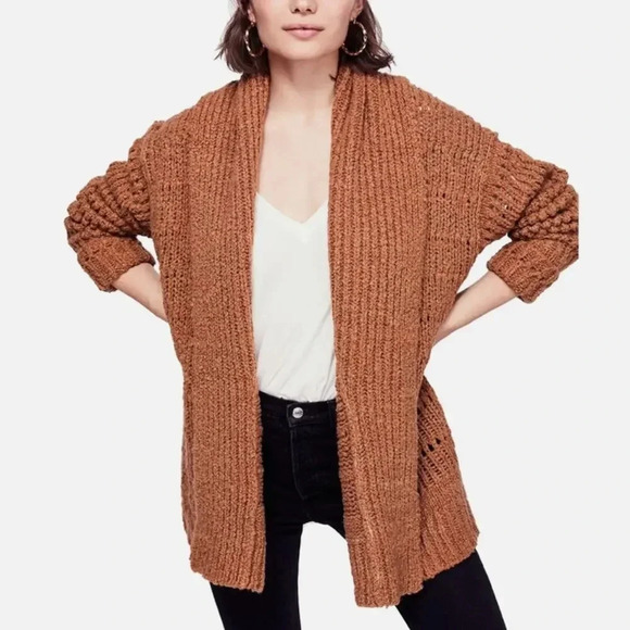 FREE PEOPLE Serene Cardigan Sweater in Brown size XS - Picture 1 of 8